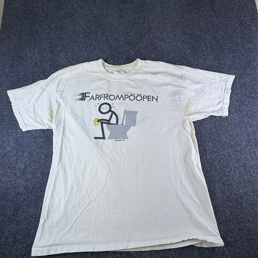 Gildan Farfrompööpen Erazor Bits Funny Graphic T-Shirt Cream‎ XL Mens Humor Tee